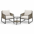 3-teiliges Set mit 2 Sesseln 72 × 76 × 78 cm und Beistelltisch Ø 50 × 52 cm – Beige, Taupe und Schwarz
