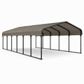 Doppelcarport mit Satteldach, 610 × 610 × 315 cm, Stahl, Schwarz/Taupe