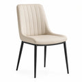 Moderner gepolsterter Esszimmerstuhl in Beige und Schwarz, 50 × 58 × 86 cm