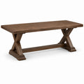 Esstisch aus Holz, Braun, 200 × 100 × 76 cm, rechteckig mit Kreuzgestell im Landhausstil